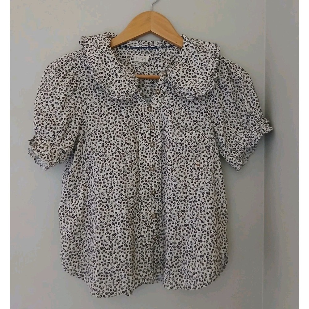 Pilcro By Anthropologie Keira Blouse Size Small Button Up Cottagecore Peter Pan